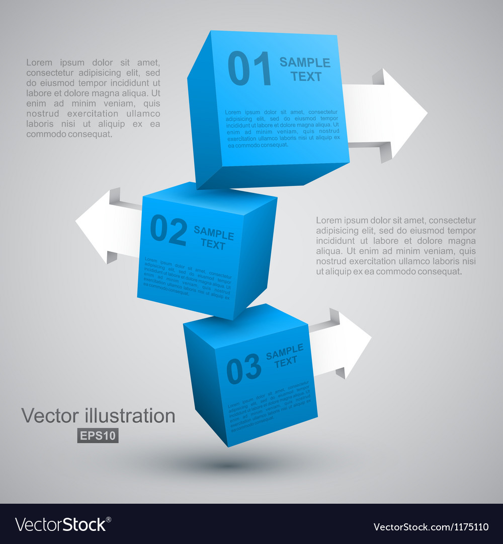 Three Blue Boxes With Arrows 3d Royalty Free Vector Image