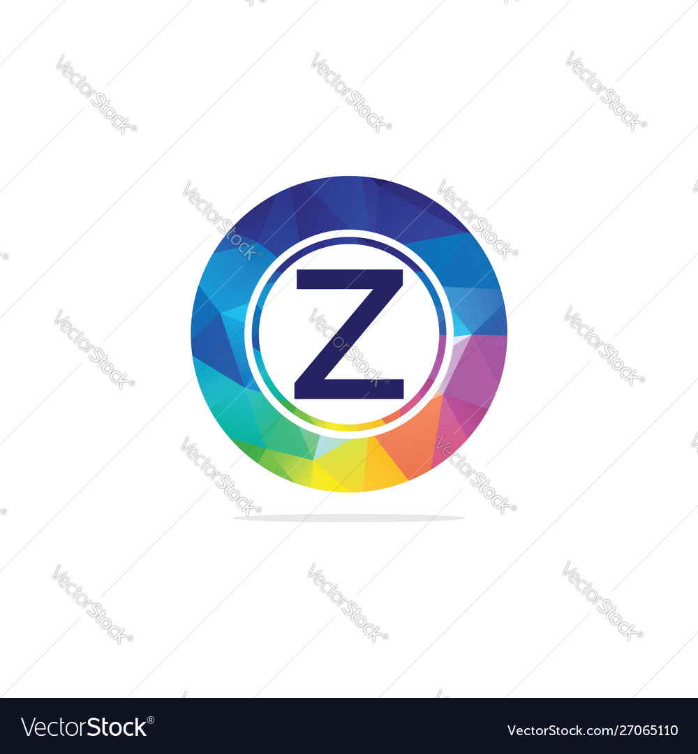 Z letter colorful logo in hexagonal Royalty Free Vector