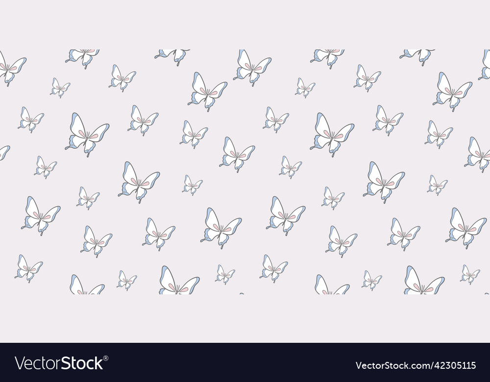Butterfly pattern repeat tile vector image Butterfly pattern repeat tile