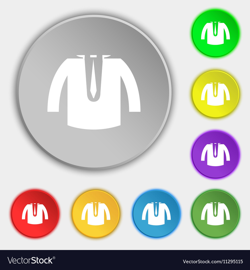 Casual jacket icon sign symbol on eight flat