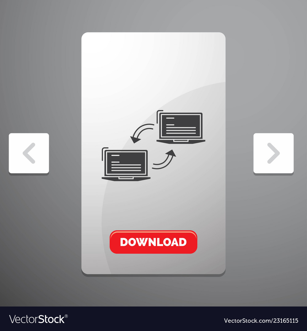Computer connection link network sync glyph icon vector image Computer connection link network sync glyph icon