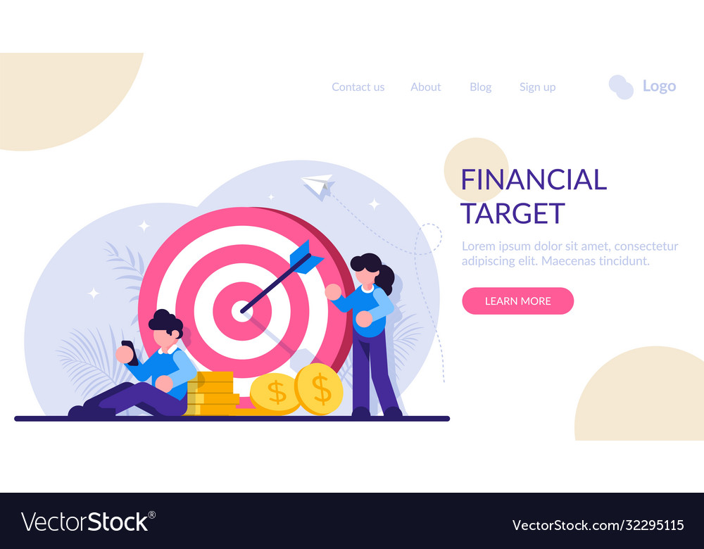 Concept financial target data analytics vector image Concept financial target data analytics