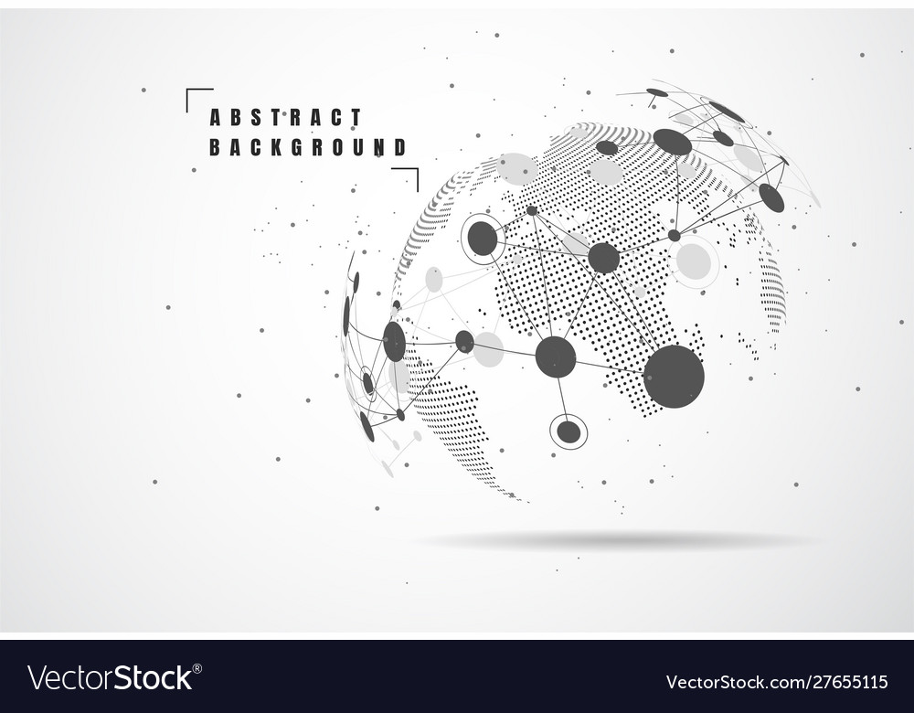 Global network connection world map point vector image Global network connection world map point