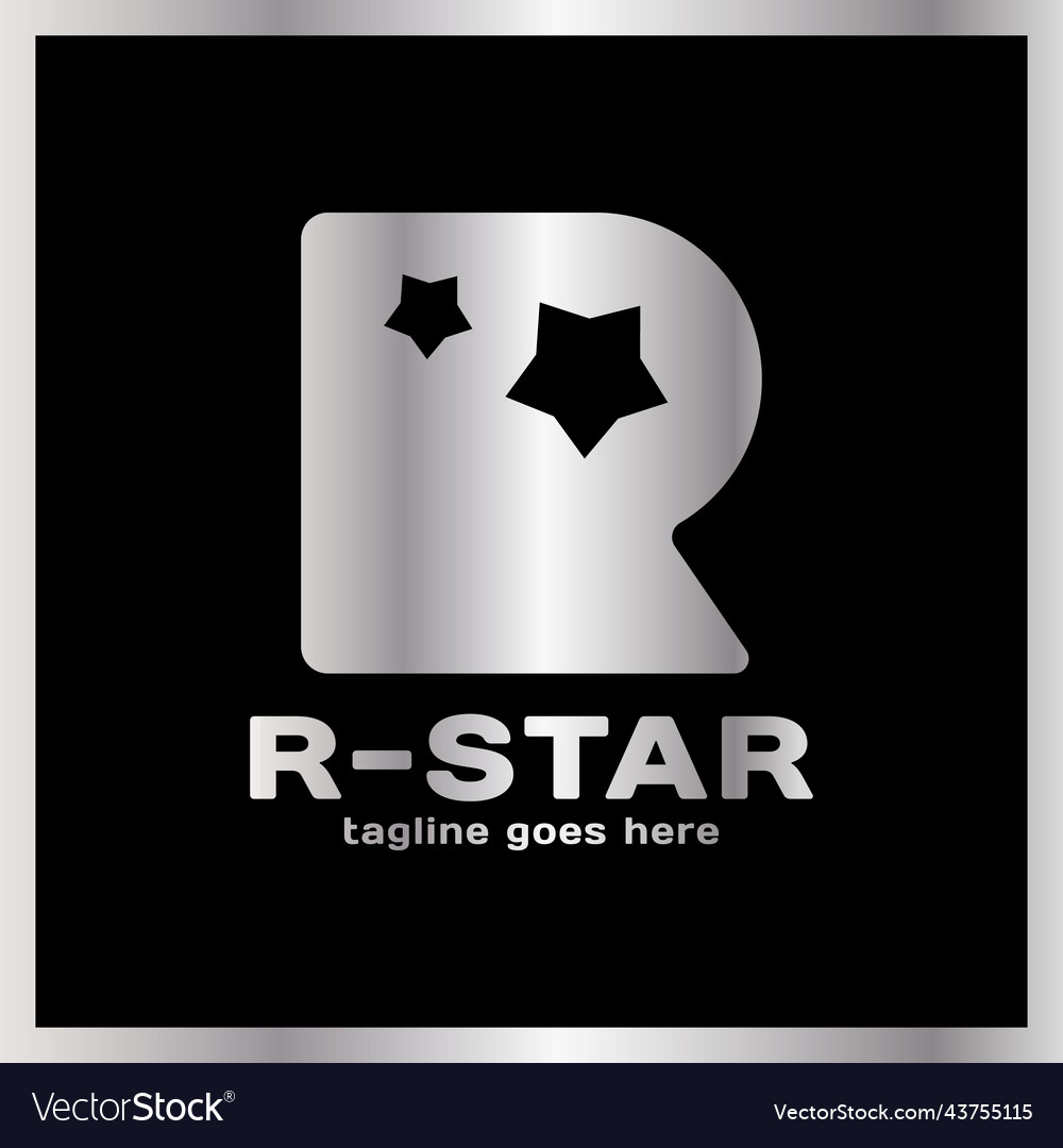 Letter r two star logo