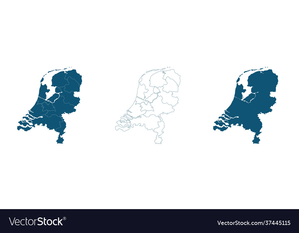 Map netherlands in blue on a white background