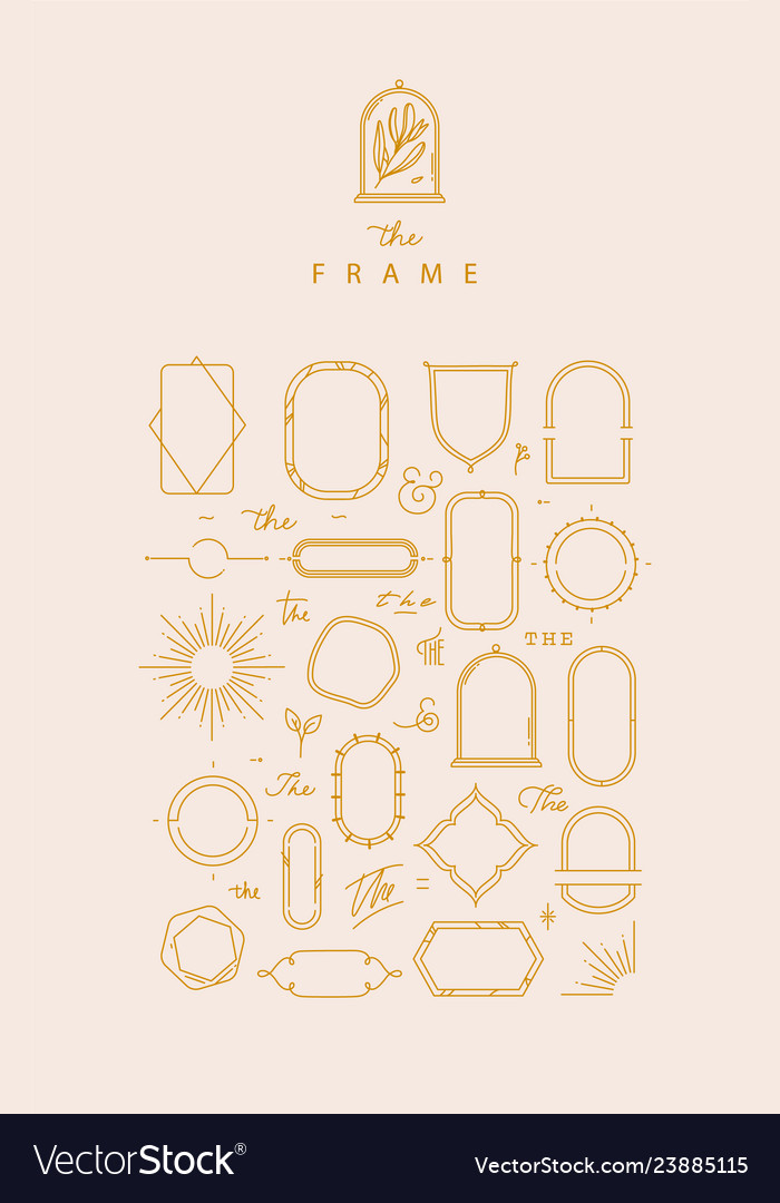 Modern frames and elements beige vector image Modern frames and elements beige