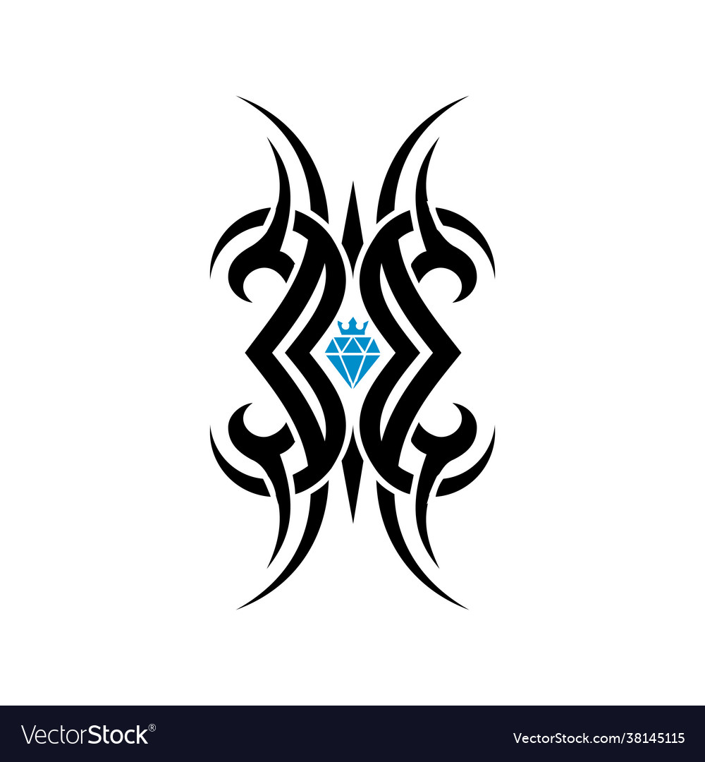 Shield diamond tribal tattoo logo icon