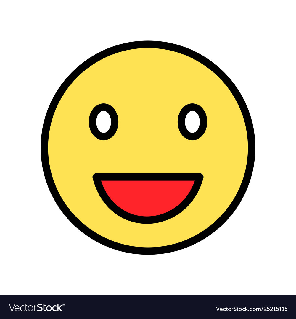 Smiling face filled style icon editable outline