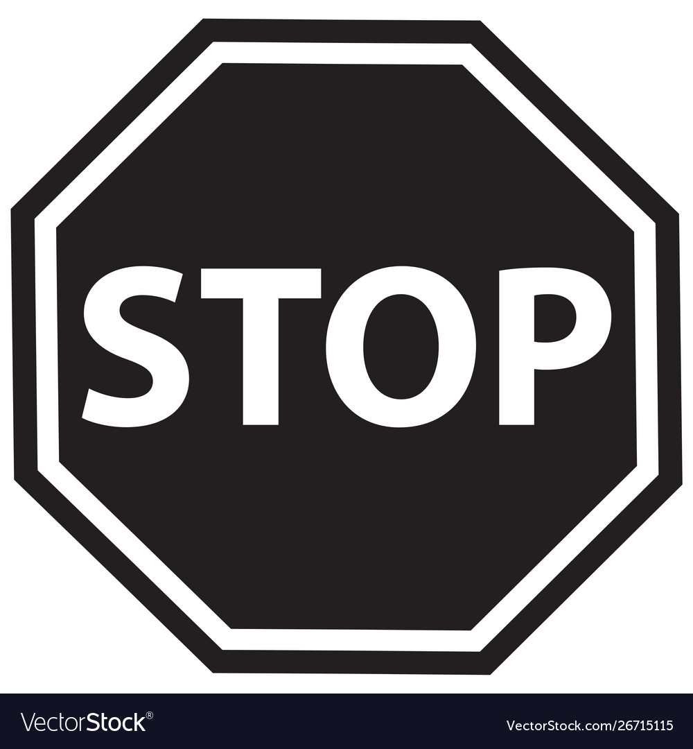 black and white stop signs