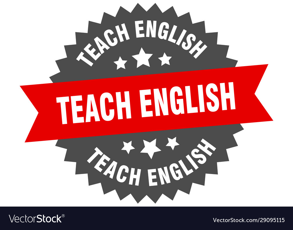 Teach english sign english circular band Vector Image