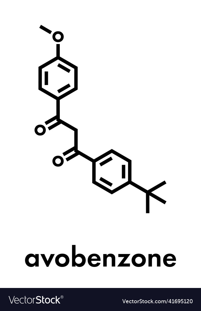 Avobenzone sunscreen molecule uv filter skeletal