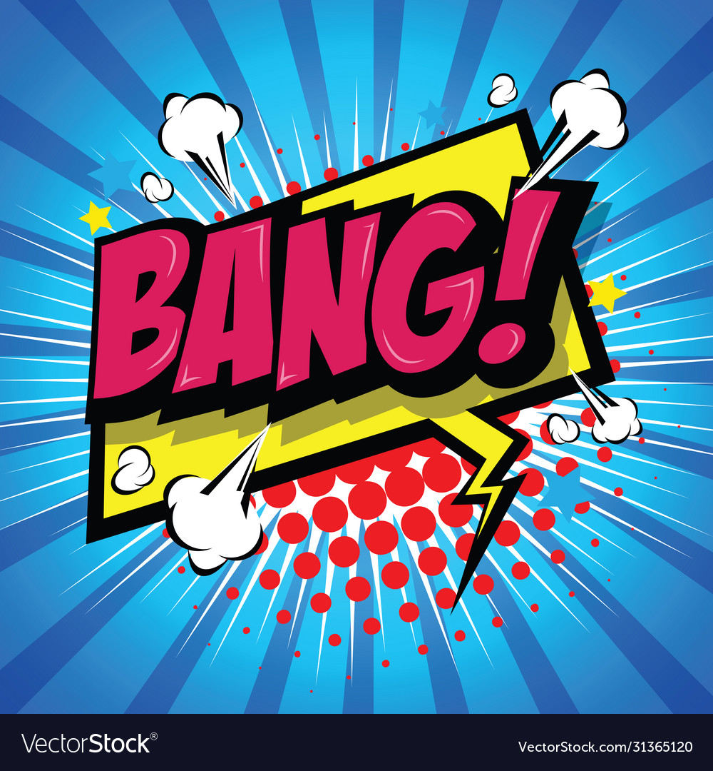 Bang comic speech bubble cartoon Royalty Free Vector Image