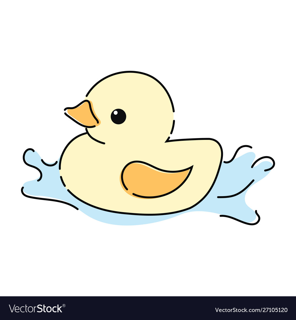 Cartoon yellow duckling toy duckling vector image Cartoon yellow duckling toy duckling