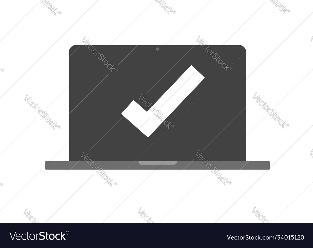 Confirm notice message check mark online tick Vector Image