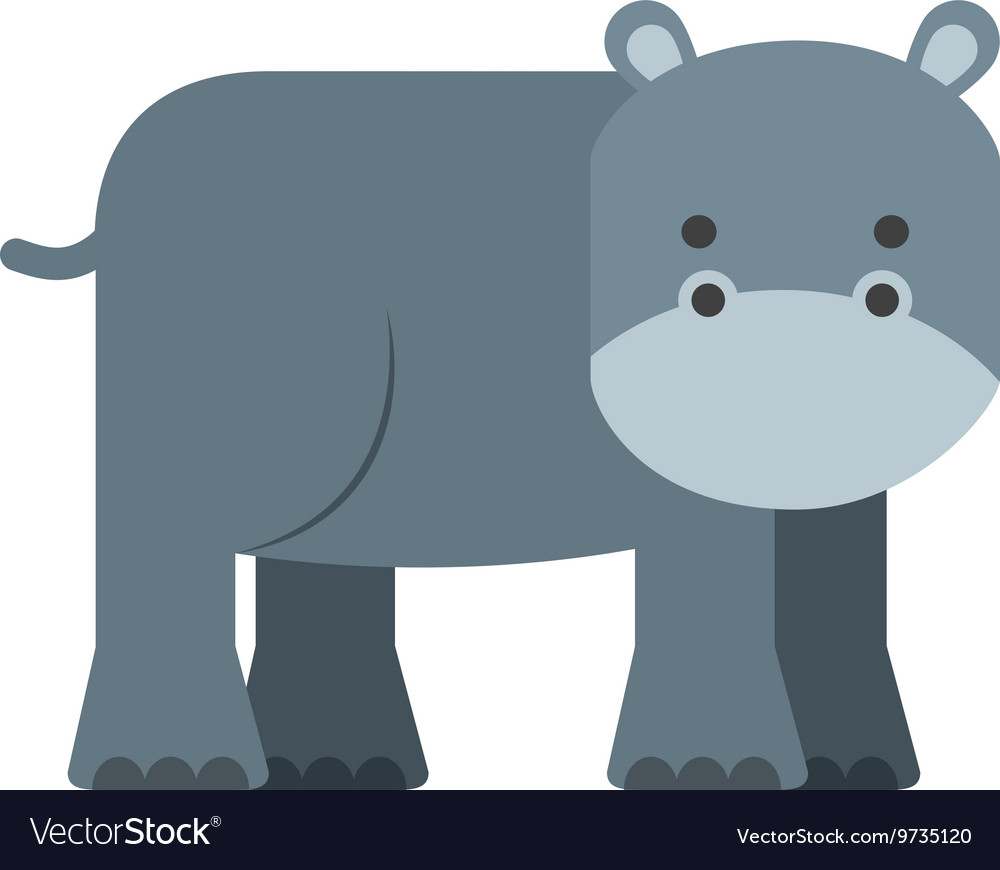 Cute hippo isolated icon design Royalty Free Vector Image