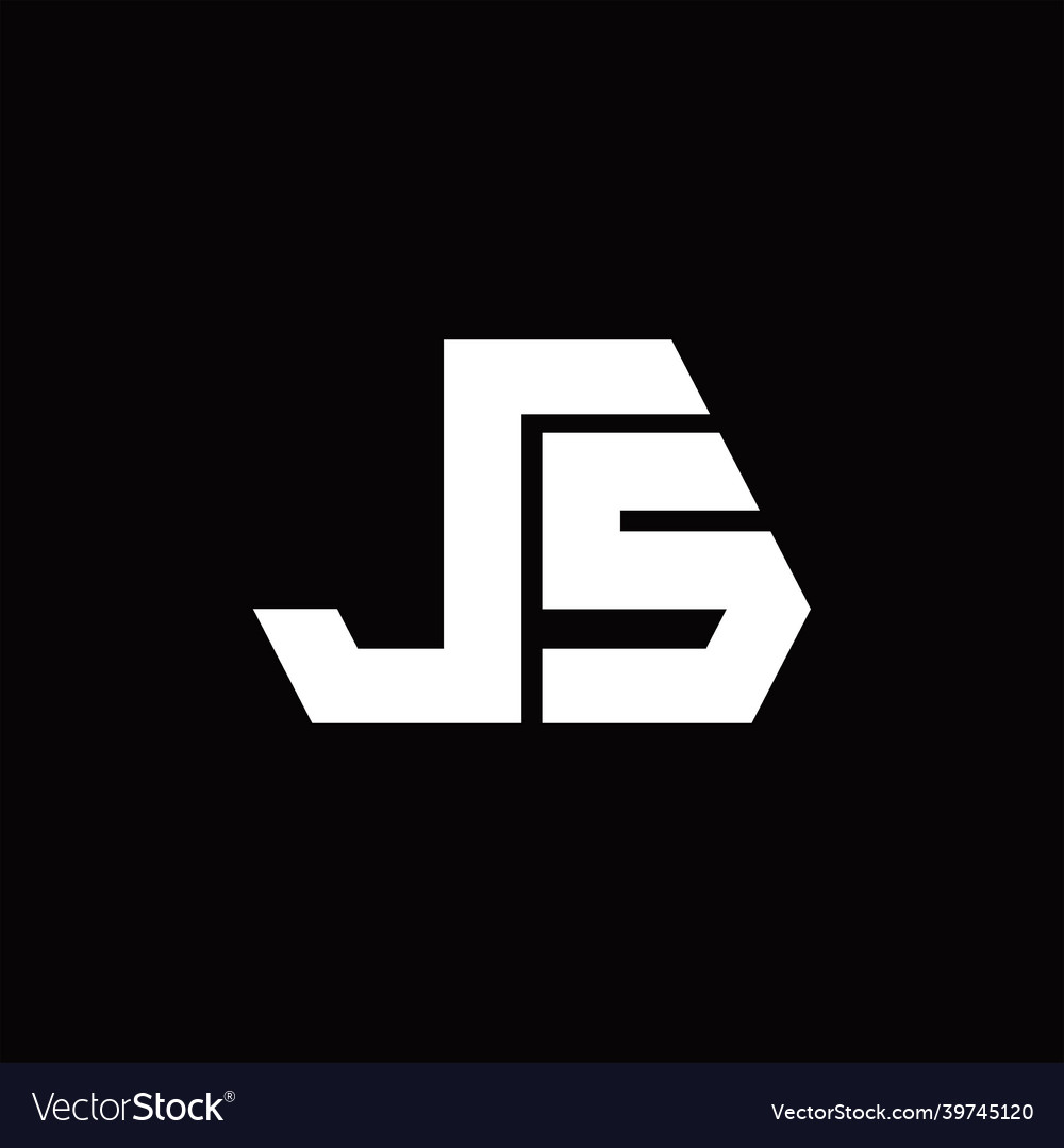 Js logo monogram with octagon shape style design