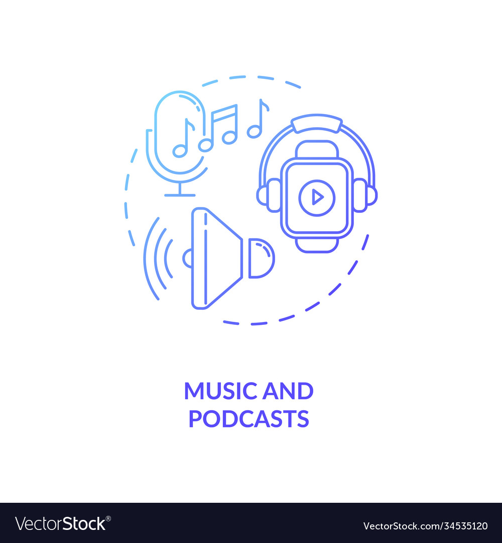 Music and podcasts concept icon