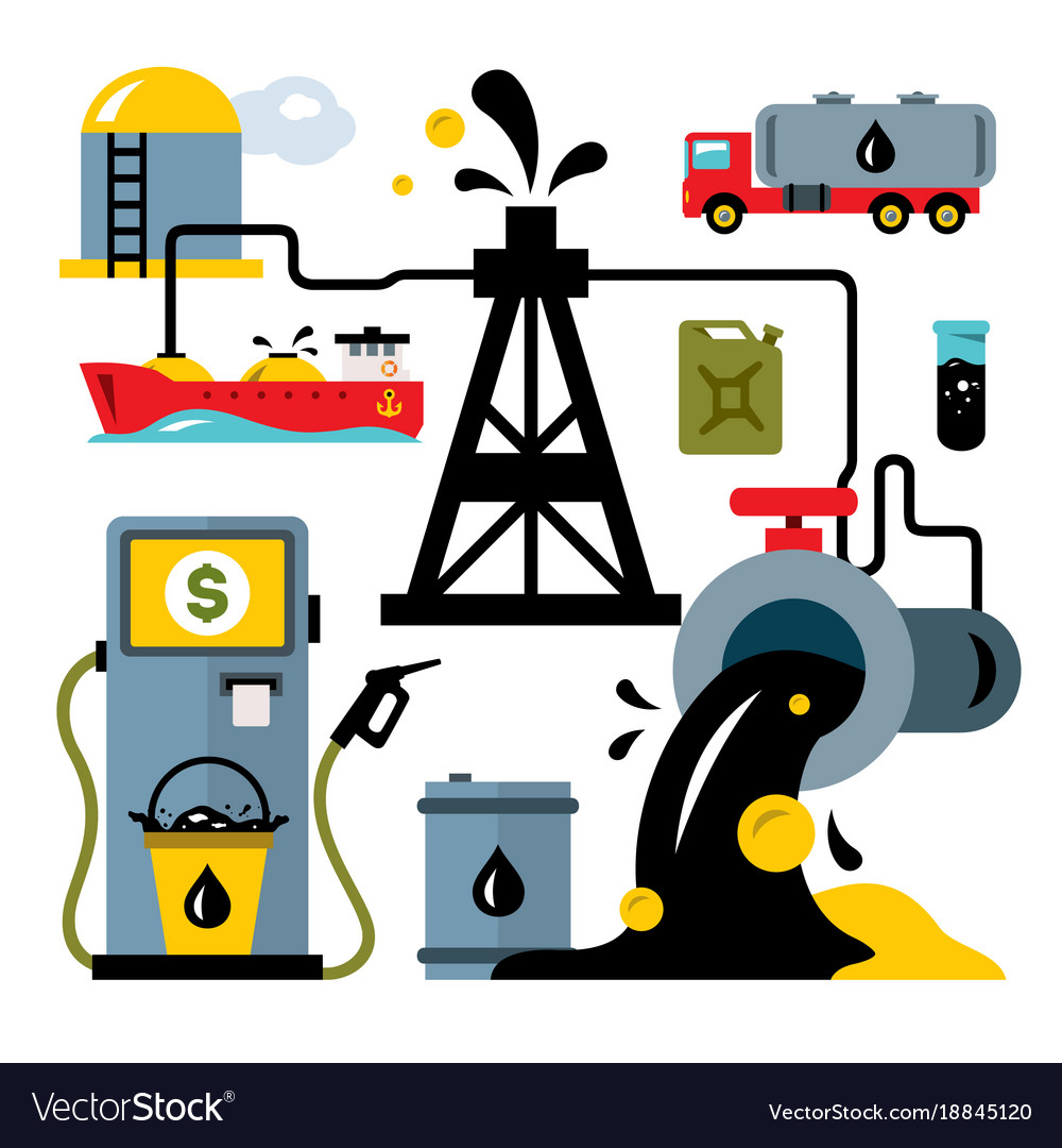 Oil industry delivery vehicles flat style Vector Image