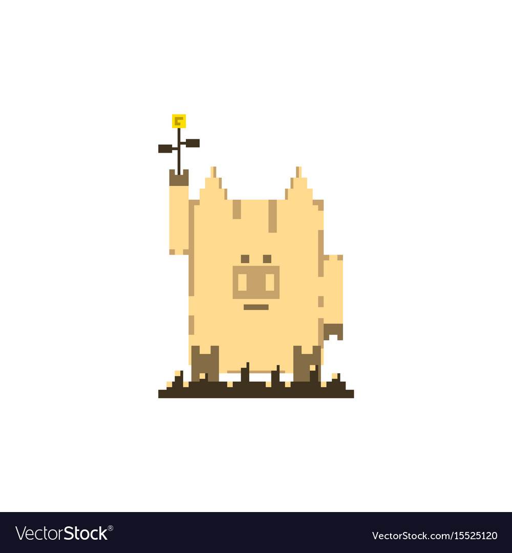 Pig in pixel art style