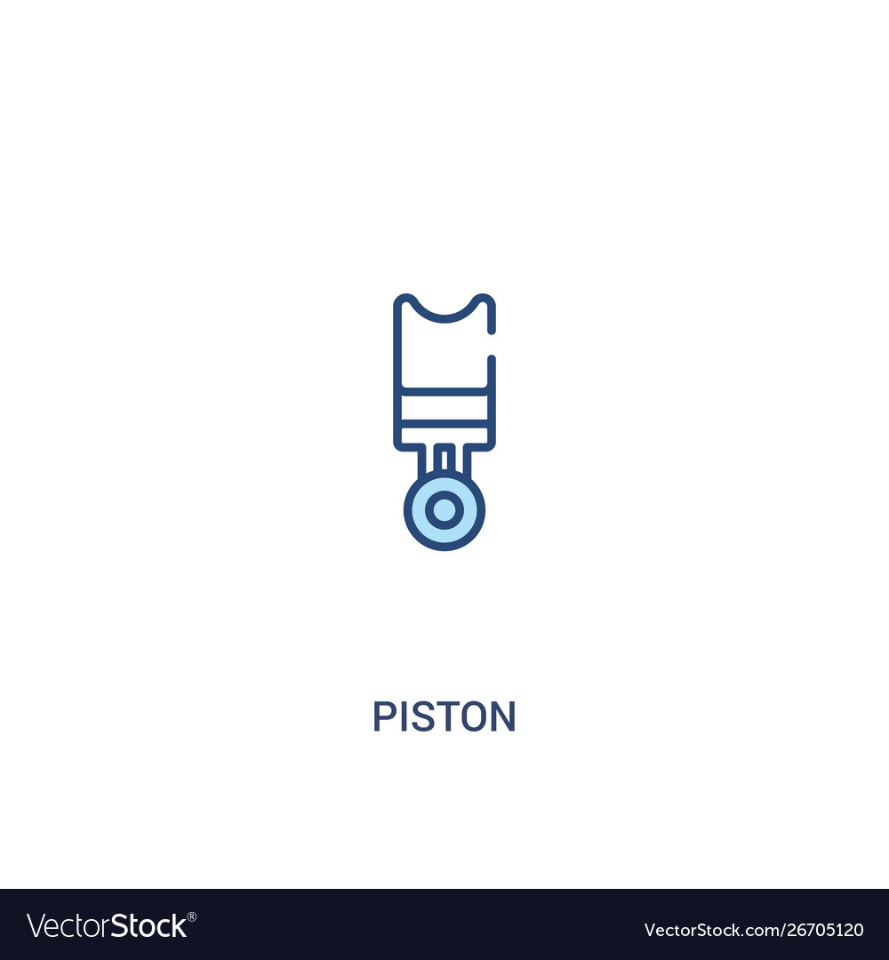 Piston concept 2 colored icon simple line element vector image Piston concept 2 colored icon simple line element