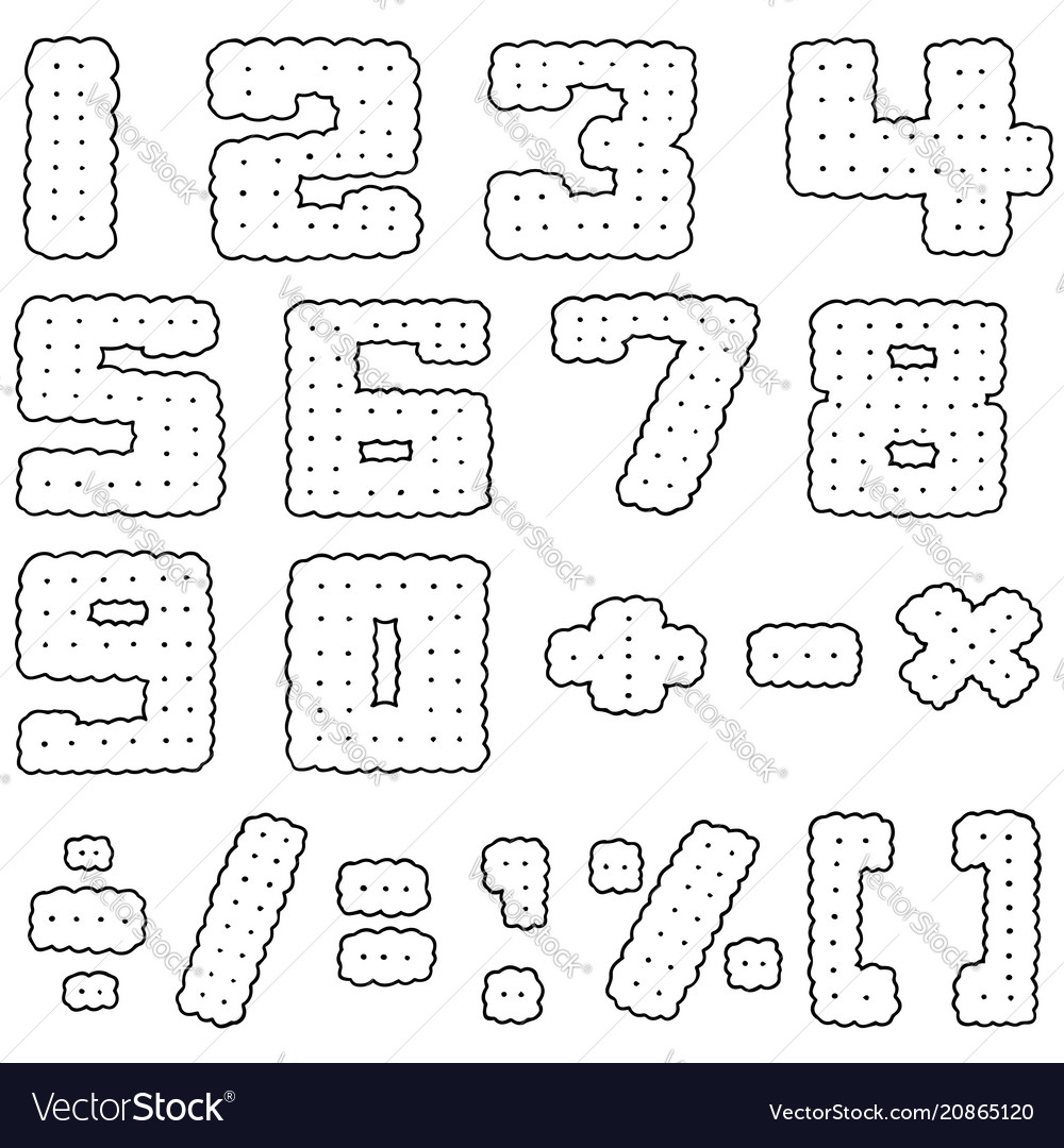 Set of cracker number vector image Set of cracker number