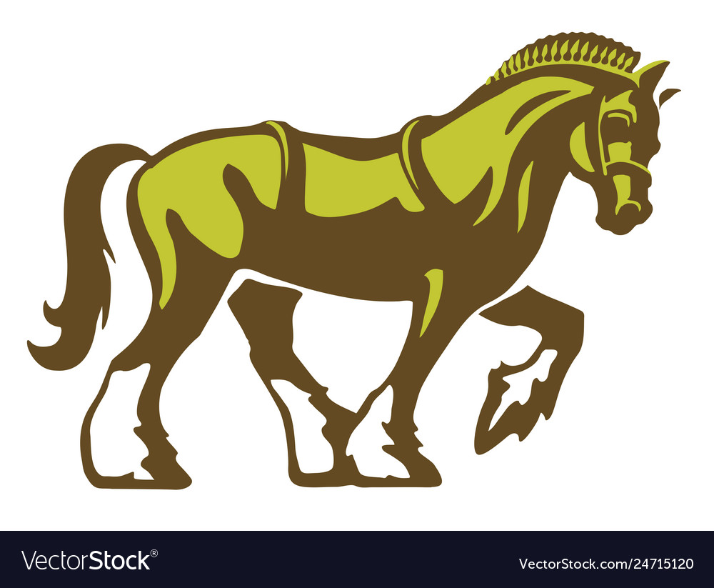 Shire Horse Draft Heavy Logo Royalty Free Vector Image