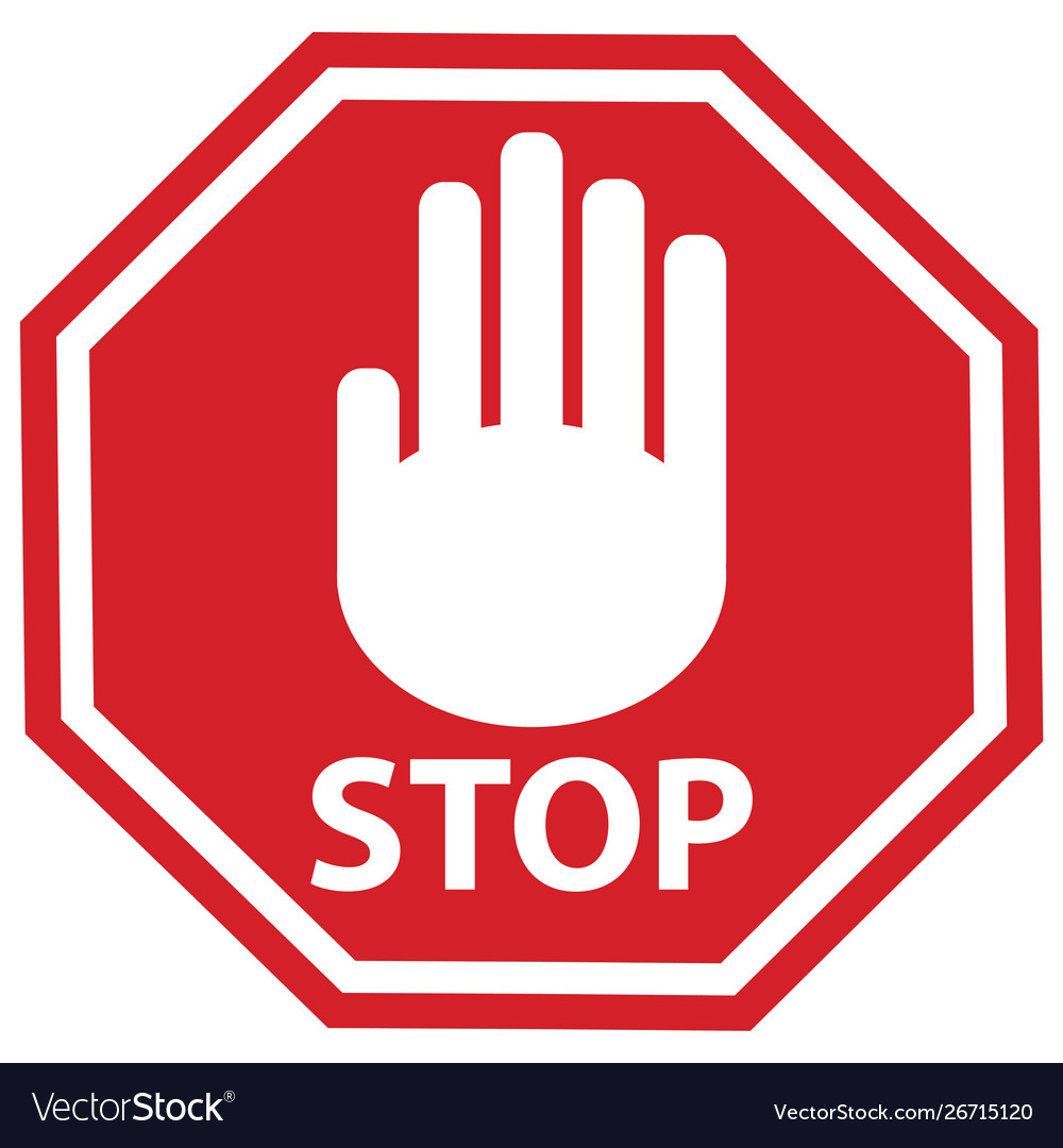 stop sign hand vector