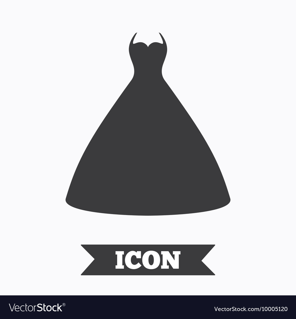 Wedding dress sign icon elegant bride symbol Vector Image