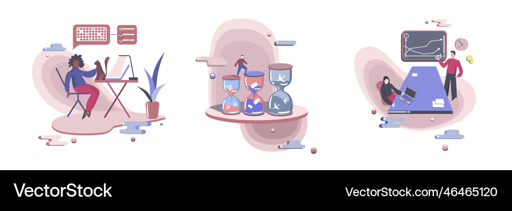Work and life balance daily routine color 2d Vector Image