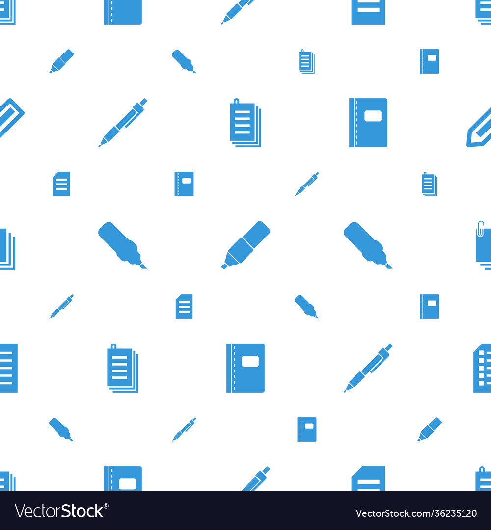 Writing icons pattern seamless white background