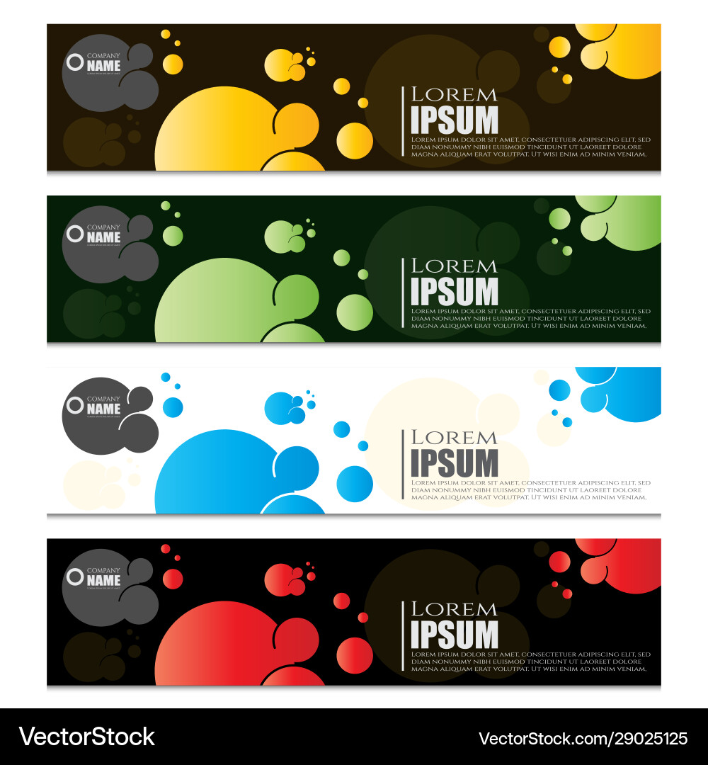 Collection Modern Abstract Banner Designs With Vector Image