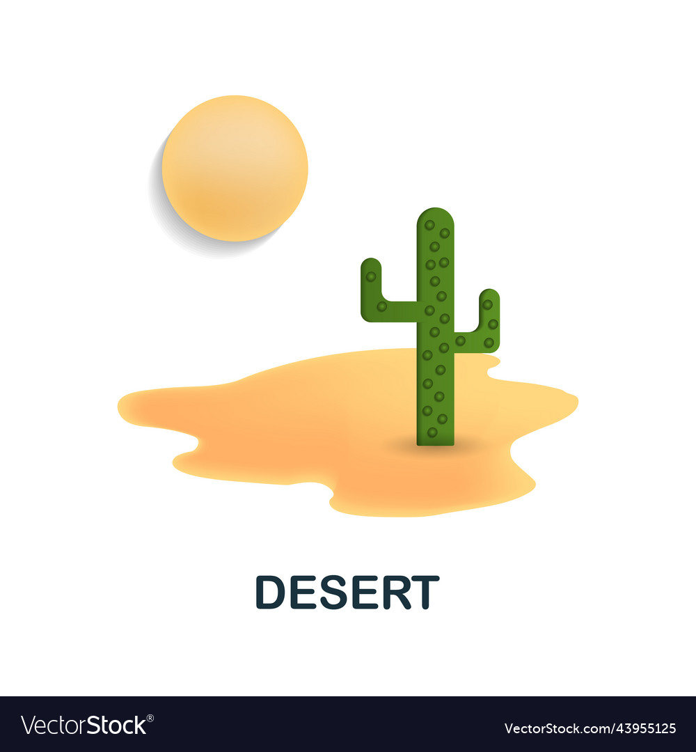 Desert icon 3d from climate change collection Vector Image