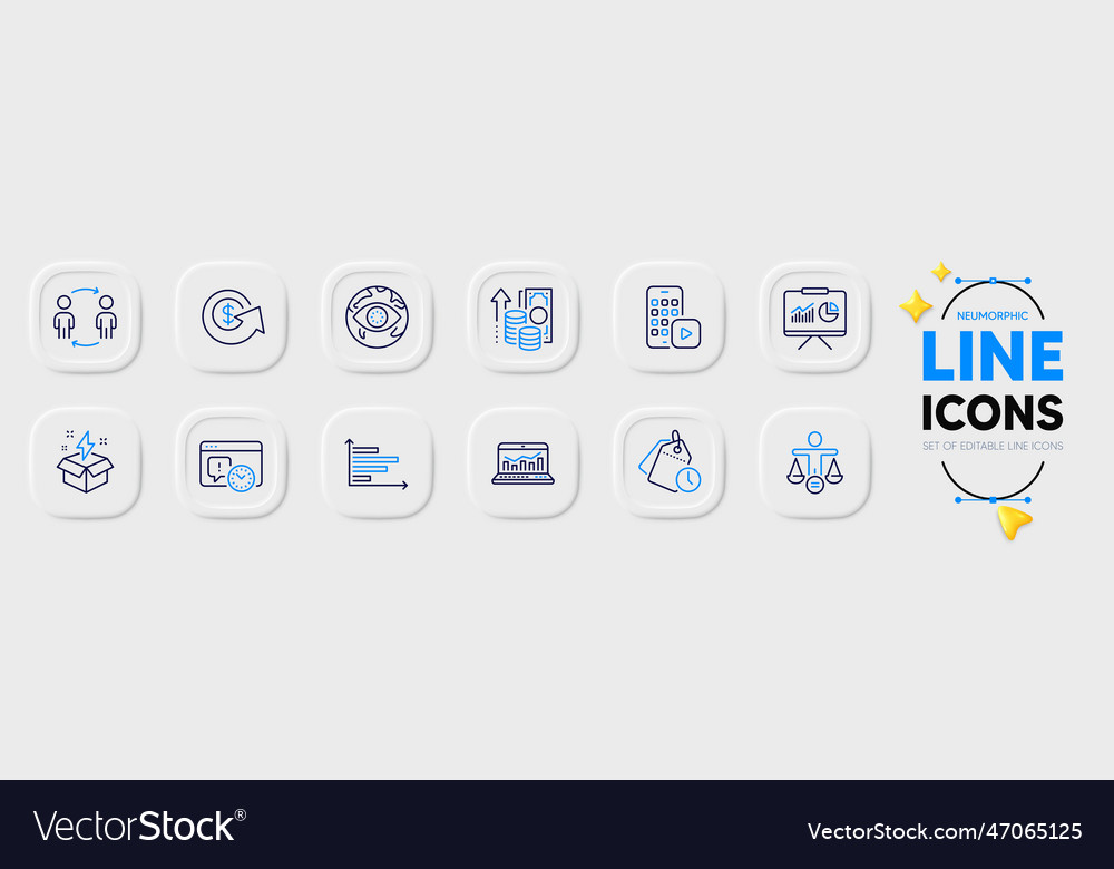 Horizontal chart time management and cyber attack vector image Horizontal chart time management and cyber attack