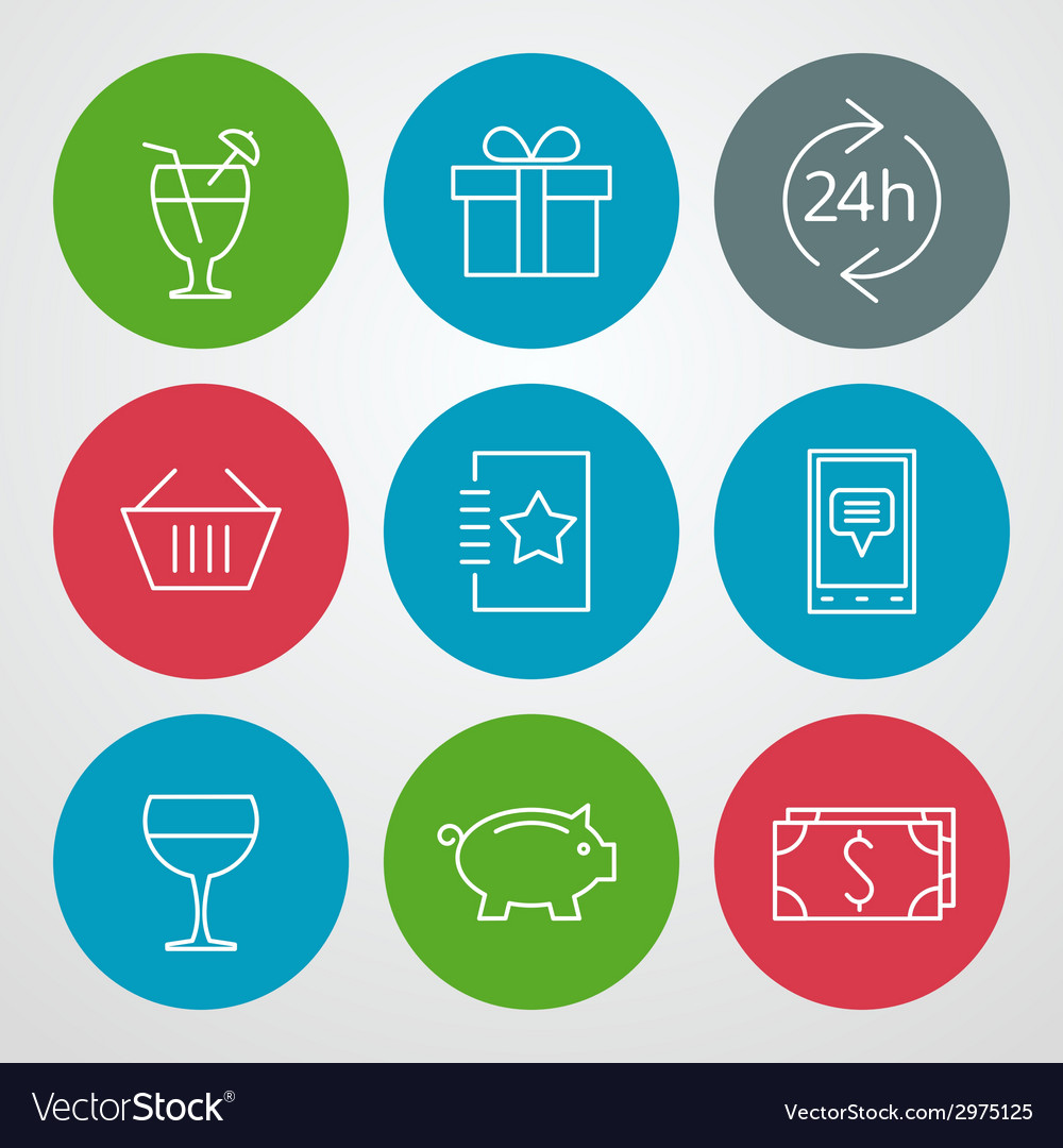 Line icons set for web site design and mobile apps