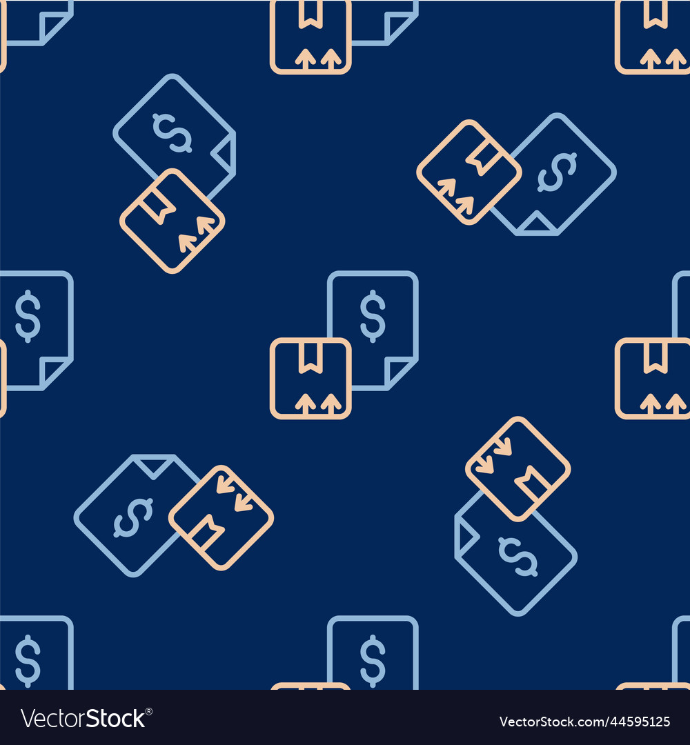 Line waybill icon isolated seamless pattern vector image Line waybill icon isolated seamless pattern