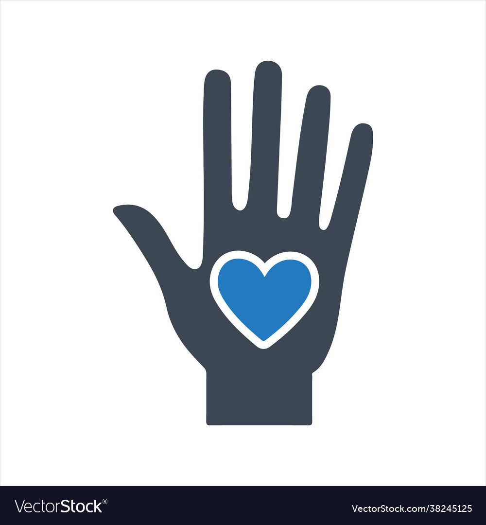 Manual therapy icon hand with heart icon Vector Image