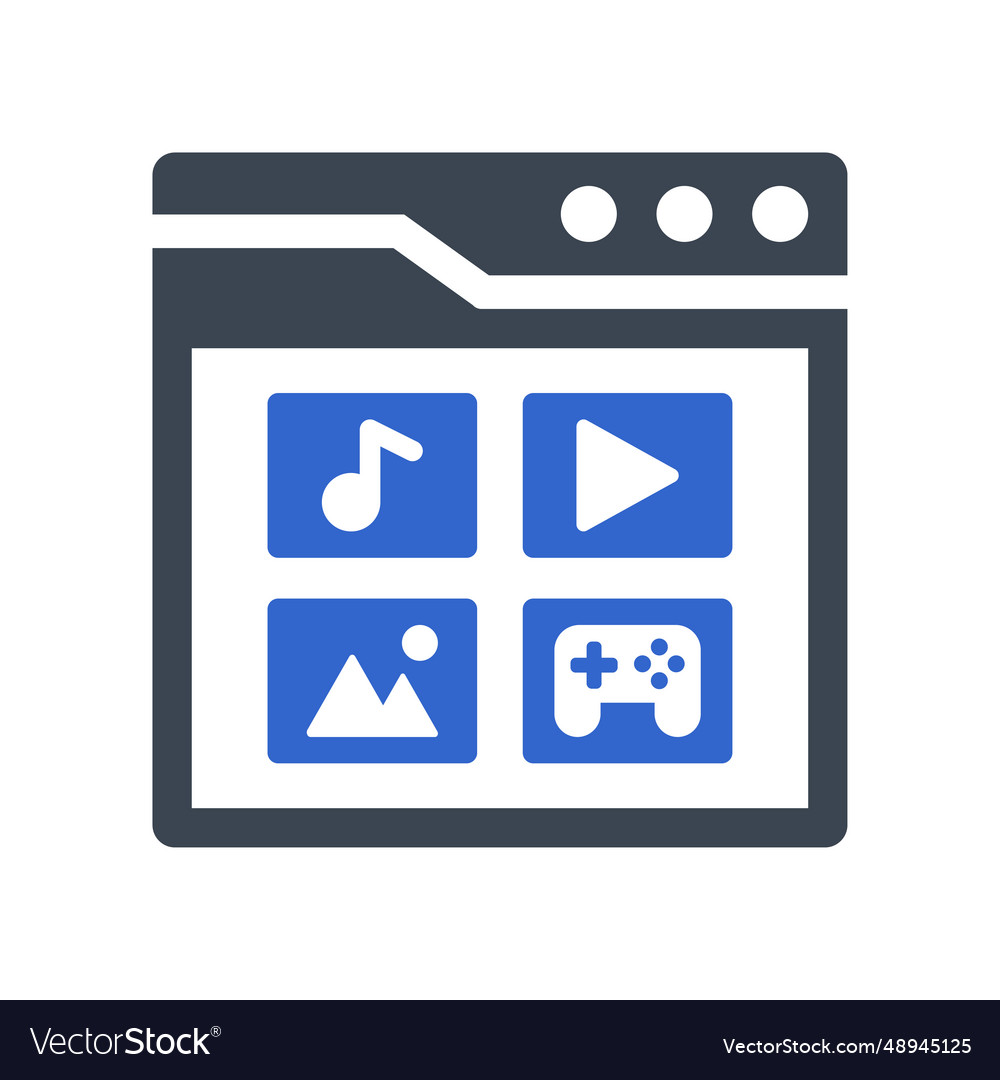 Multimedia interface icon Royalty Free Vector Image
