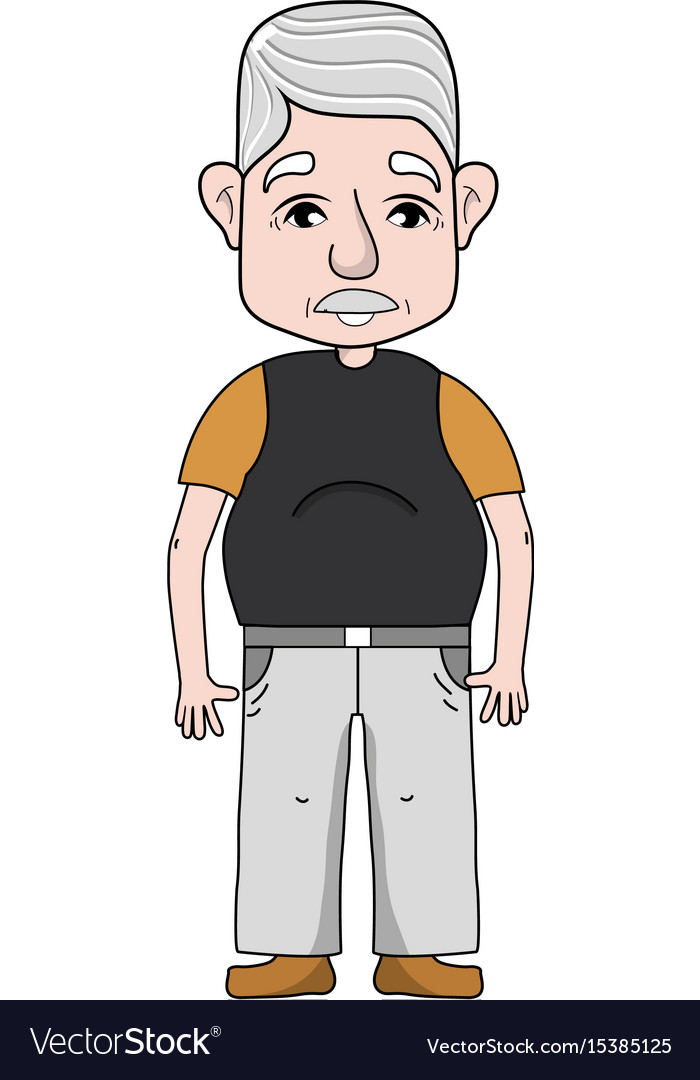 Old man with hairstyle and casual clothes Vector Image