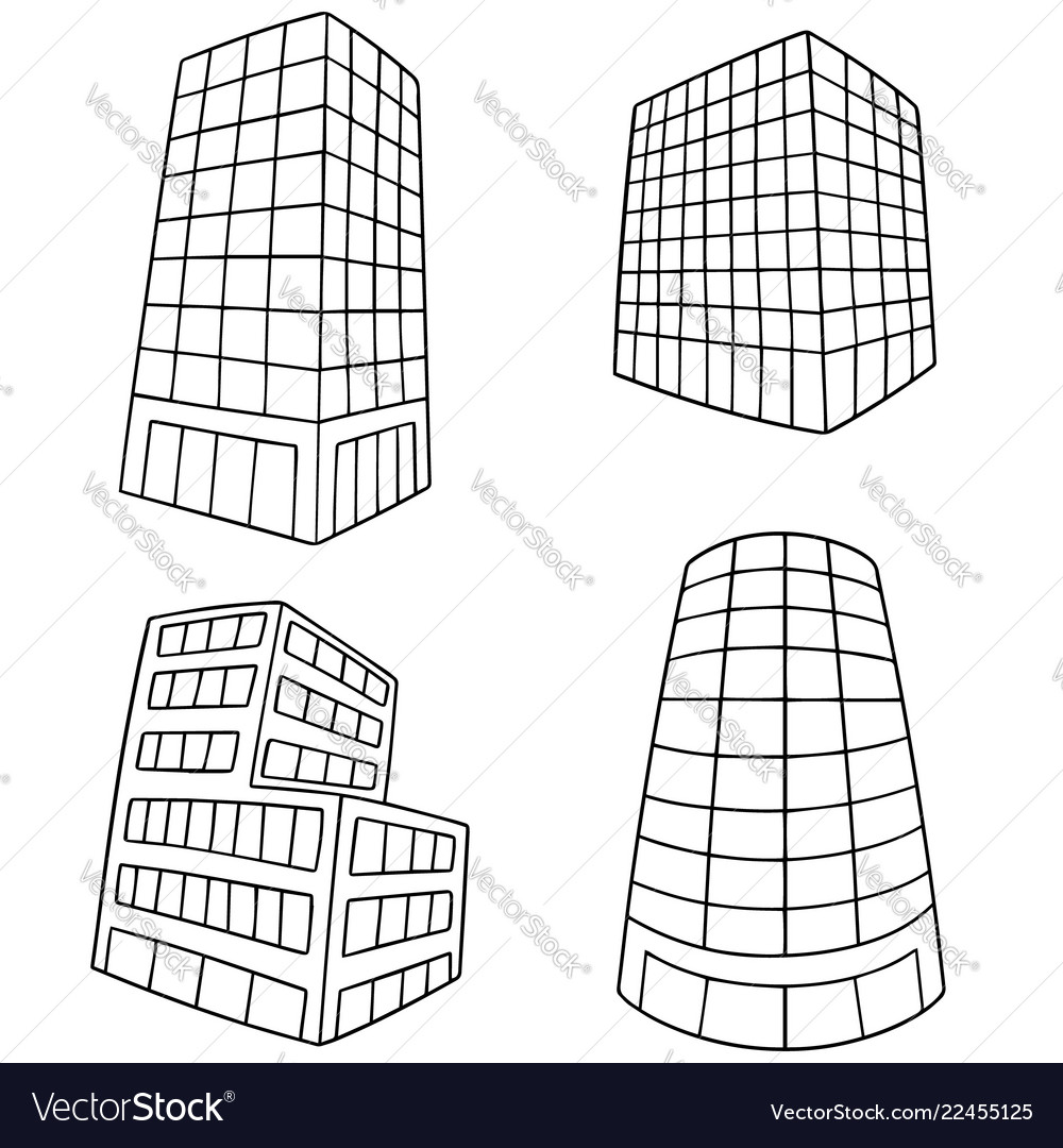 Set of building Royalty Free Vector Image - VectorStock