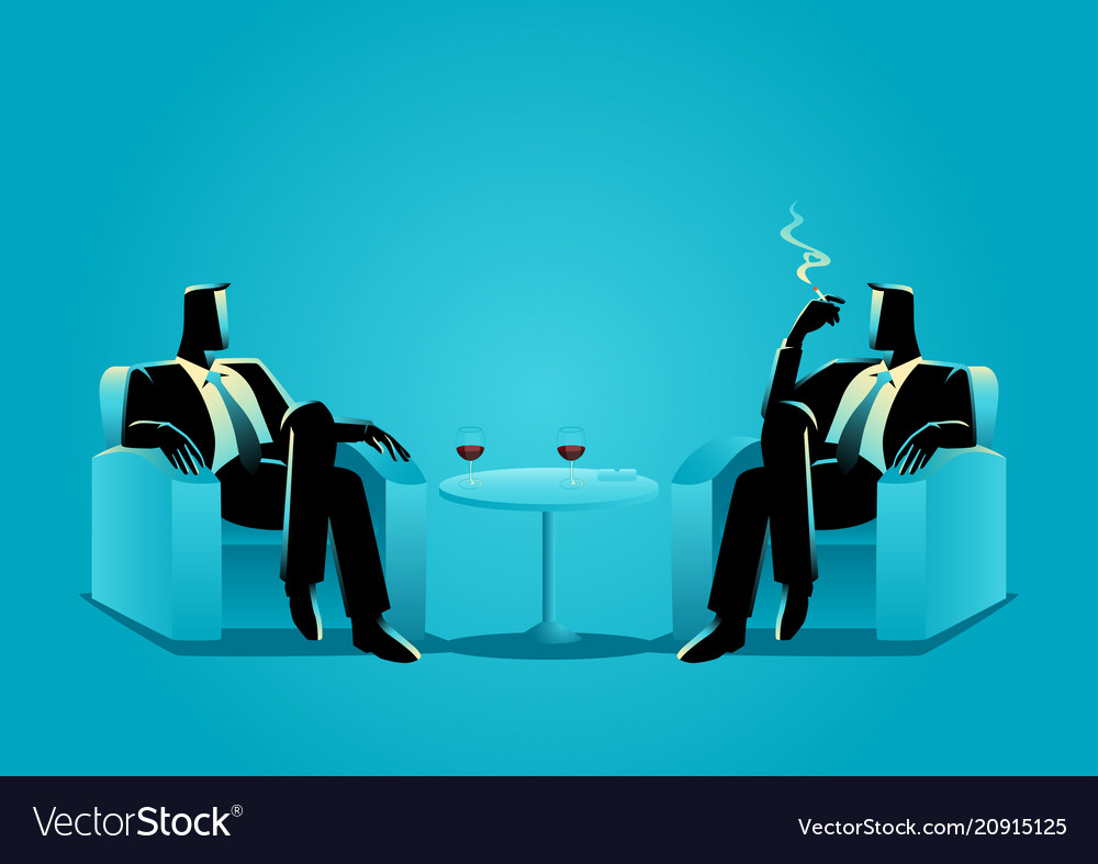 Two businessmen sitting on sofa