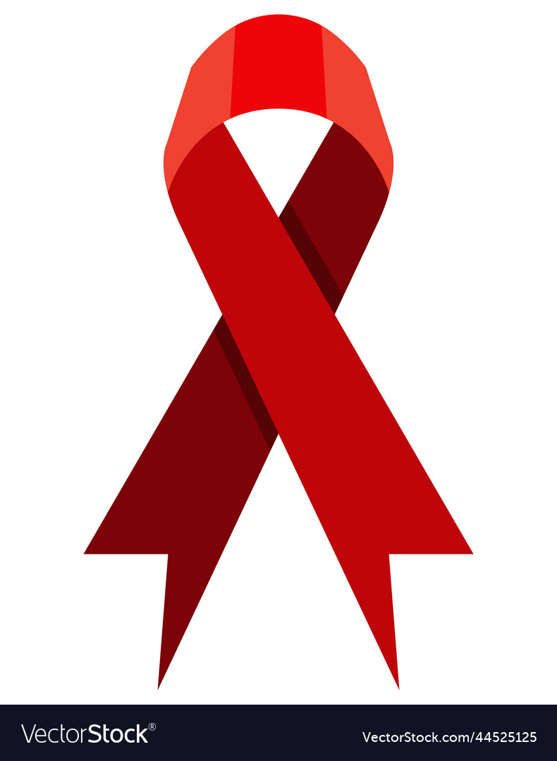 World aids day red ribbon Royalty Free Vector Image