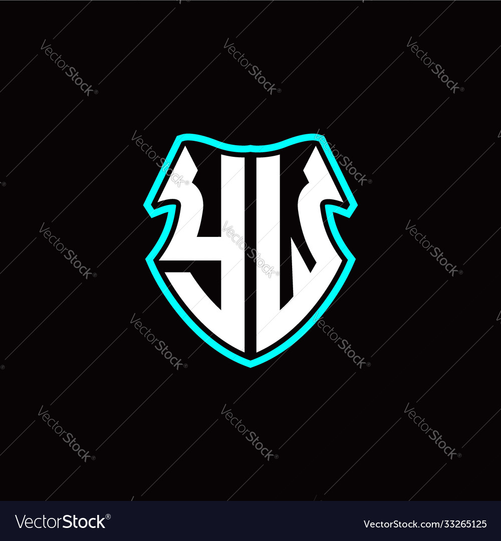 Y w initial logo design with a shield shape vector image Y w initial logo design with a shield shape