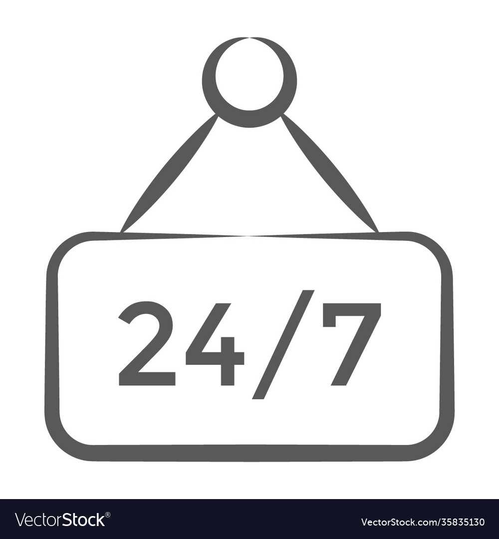 24 hrs service Royalty Free Vector Image - VectorStock