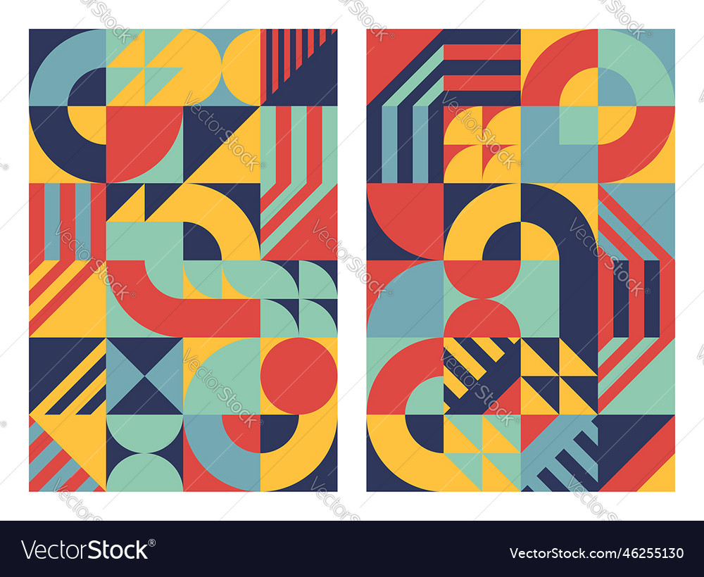 Abstract pattern scandinavian retro color vector image Abstract pattern scandinavian retro color