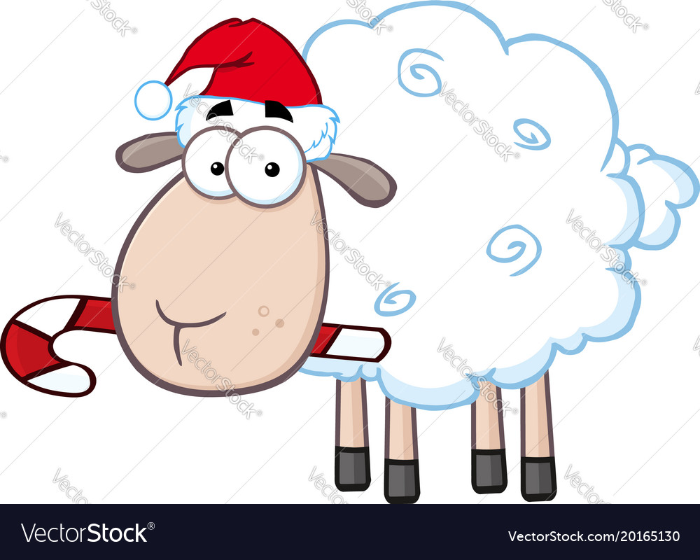Christmas sheep cartoon character