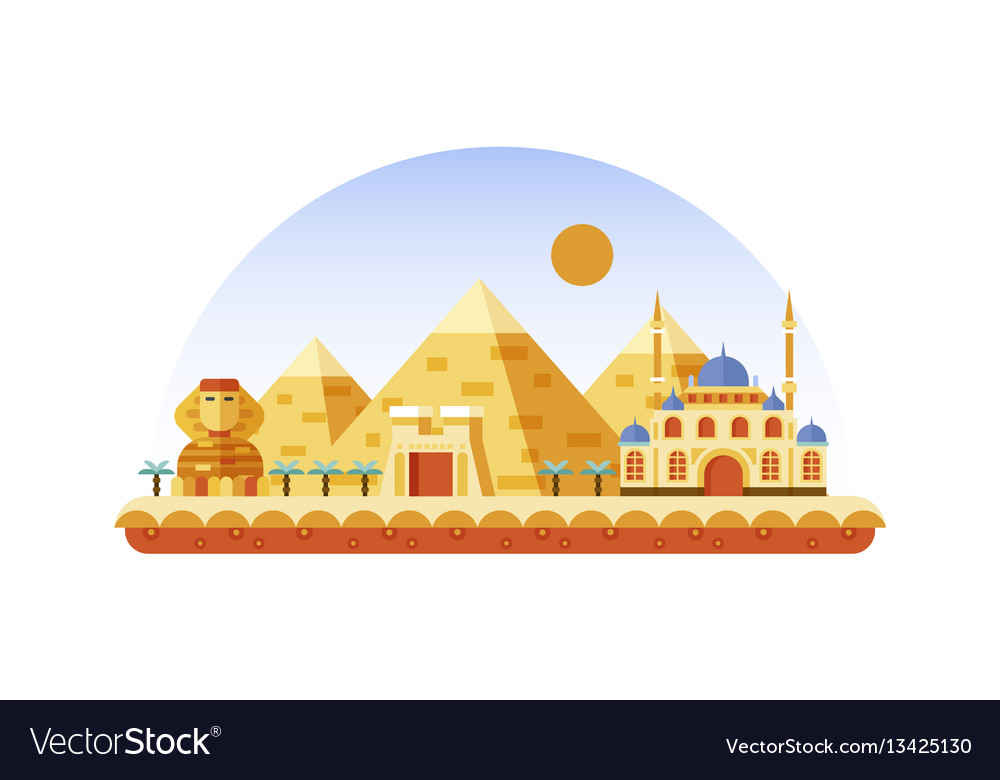 Egypt icon in flat style