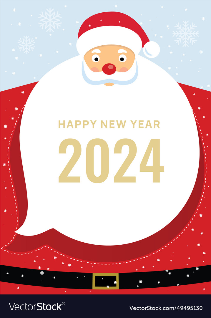 Happy New Year 2024 Santa Christmas Card Vector Image   Happy New Year 2024 Santa Christmas Card Vector 49495130 