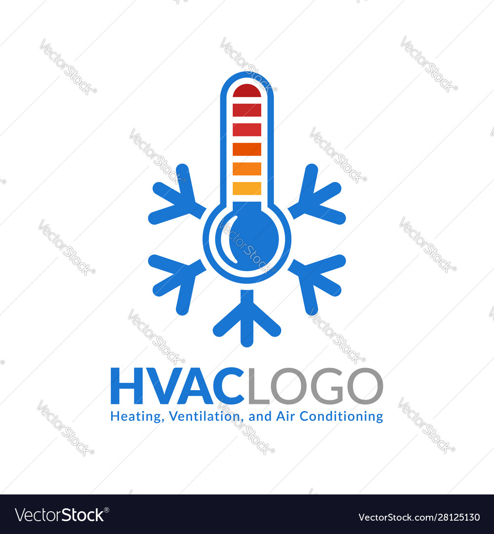 Hvac logo design heating ventilation and air Vector Image