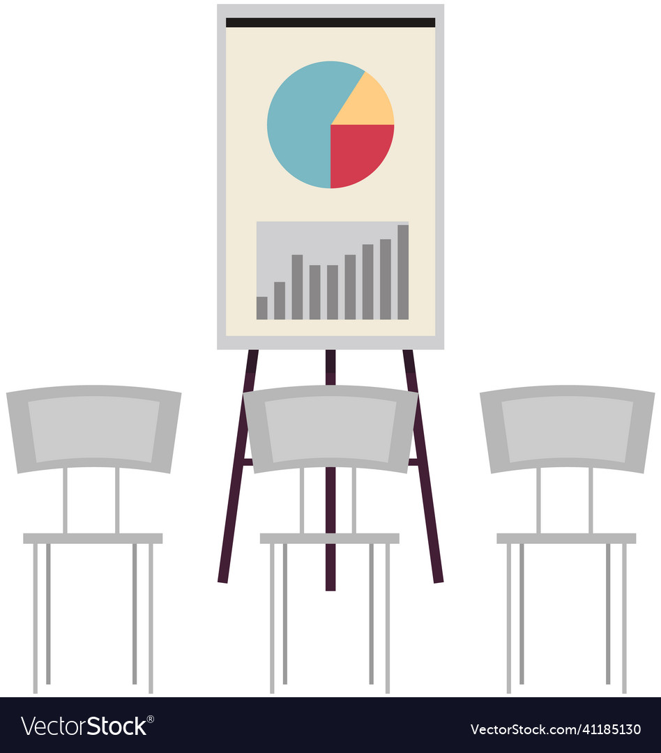 Presentation board with statistical data business vector image Presentation board with statistical data business