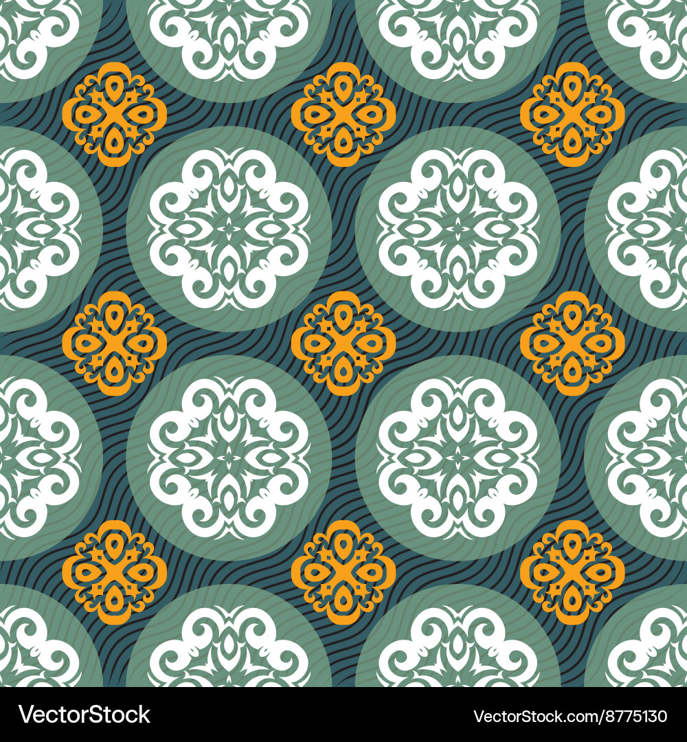 Seamless ornament pattern tile Royalty Free Vector Image